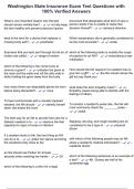 Washington State Insurance Exam Test Questions with 100&percnt; Verified Answers