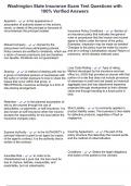 Washington State Insurance Exam Test Questions with 100&percnt; Verified Answers