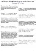Washington State Real Estate Exam Test Questions with Answers 100&percnt; Pass