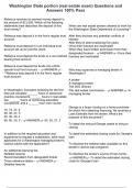 Washington State portion &lpar;real estate exam&rpar; Questions and Answers 100&percnt; Pass