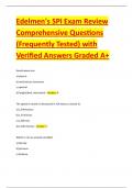 Edelmen's SPI Exam Review Comprehensive Questions &lpar;Frequently Tested&rpar; with Verified Answers Graded A&plus;