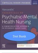 Test Bank for Varcarolis Essentials of Psychiatric Mental Health Nursing 5th Edition Fosbre-latest version (1 -28 chapters) questions and answers. study guide