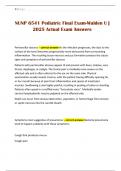 NUNP 6541 Pediatric Final Exam-Walden U &vert; 2025 Actual Exam Answers