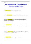 BTEC Business- Unit 3 Finance Revision Exam &sol; Actual Q&A 2025