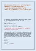 PHARM 2 EXAM WITH 150&plus; QUESTIONS AND  VERIFIED ANSWERS &lpar;RATIONALE  AVAILABLE&rpar; &vert;&vert; GUARANTEED PASS &vert;&vert;  ALREADY GRADED A&plus;&vert;&vert; LATEST UPDATE 2025 