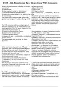 D115 - OA Readiness Test Questions With Answers