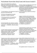 Florida Barber Examination Study Guide with Answers Graded A