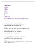 Maryland GNA Skills Test -part 1 10skills- Exam Questions With Correct Answers&period;