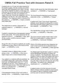 OMSA Fall Practice Test with Answers Rated A
