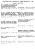 Oregon Barber License &lpar;Practice Test for Board Exam&rpar; And Answers GRADED A