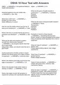 OSHA 10 Hour Test with Answers