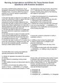 Nursing Jurisprudence and Ethics for Texas Nurses Exam Questions with Answers Graded A
