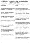 ISSA Personal Training Final Exam Test Questions with Answers Graded A