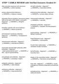 STEP 1 USMLE REVIEW with Verified Answers Graded A&plus;