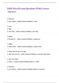 ISDS Word Exam Questions With Correct Answers