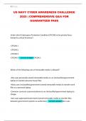 US NAVY CYBER AWARENESS CHALLENGE 2025 &vert; COMPREHENSIVE Q&A FOR GUARANTEED PASS