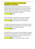 AP Statistics Semester 1 Final Exam Questions And Answers&period;docx