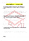 NUR 232 Exam 3 Review 2025