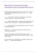 Basic Safety &lpar;Construction Site Safety Orientation&rpar; Trade Terms Quiz With Answers