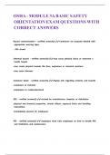 OSHA - MODULE 3A BASIC SAFETY ORIENTATION EXAM QUESTIONS WITH CORRECT ANSWERS