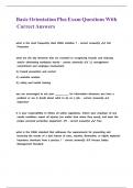Basic Orientation Plus Exam Questions With Correct Answers 