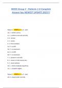NIHSS Group C - Patients 1-6 Complete Answer key NEWEST UPDATE 2025&excl;&excl;&excl; 
