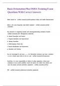 Basic Orientation Plus OSHA Training Exam Questions With Correct Answers&period;