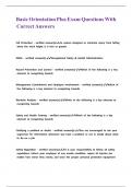 Basic Orientation Plus Exam Questions With Correct Answers