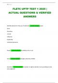 FLETC UPTP TEST 1 2025 &vert; ACTUAL QUESTIONS & VERIFIED ANSWERS