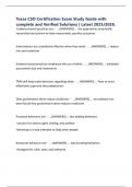Texas CSO Certification Exam Study Guide with complete and Verified Solutions &vert; Latest 2025&sol;2026&period;