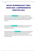 NR-503 EPIDEMIOLOGY FINAL EXAM 2025 &vert; COMPREHENSIVE PRACTICE Q&A