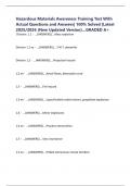 Hazardous Materials Awareness Training Test With Actual Questions and Answers&vert; 100&percnt; Solved &vert;Latest 2025&sol;2026 &lpar;New Updated Version&rpar;&hellip;GRADED A&plus;