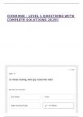 CICERONE - LEVEL 1 QUESTIONS WITH COMPLETE SOLUTIONS 2025&excl;&excl;