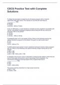 CSCS Practice Test with Complete Solutions