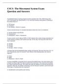 CSCS- The Movement System Exam Question and Answers