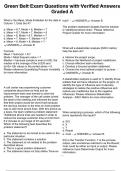 Green Belt Exam Questions with Verified Answers Graded A