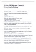 NSCA-CSCS Exam Prep with Complete Solutions