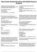 Neuro Exam Practice Questions with Verified Answers Graded A