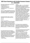 SEE Exam Questions with Verified Answers Graded A&plus; &vert; 2025&sol;2026