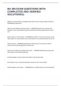 BA 300 EXAM QUESTIONS WITH COMPLETED AND VERIFIED SOLUTIONS