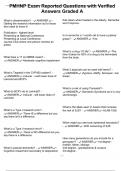 PMHNP Exam Reported Questions with Verified Answers Graded A