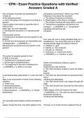 CPN - Exam Practice Questions with Verified Answers Graded A