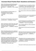 Insurance Exam Practice Exam&colon; Questions and Answers
