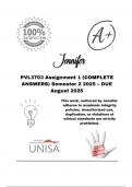 PVL3703 Assignment 1 &lpar;COMPLETE ANSWERS&rpar; Semester 2 2025 &ndash; DUE August 2025&semi; 100&percnt; correct solutions and explanations&period;