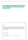 BUILDING MAINTENANCE FINAL EXAM &vert; 247 QUESTIONS &vert; WITH COMPLETE SOLUTIONS&excl;&excl;