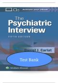 Test Bank For The Psychiatric Interview 5th Edition&lpar; Daniel J&period; Carlat &comma; 2025&rpar; All Chapters 1-35&vert; Newest Edition&period; stud guide