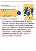 LSUS BIOL 1011 - OFFICIAL Chapter 17&colon; Electric Potential&comma; Capacitors & Dielectrics 2025 &vert; Biology for Science Majors I &lpar;Louisiana State University&rpar; &vert; 450&plus; Exam Questions & Answers with Detailed Rationales &vert; Includes Charge&sol;Voltage&sol;Energy Calculations&comma; Cir