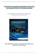 Test Bank for Sonography&comma; 5th Edition&comma; Reva Arnez Curry Marilyn Prince - PDF Download