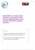 WGU D286 Java Fundamentals Questions And Answers Latest Updates 2025&sol;2026 With Correct Answers 100&percnt; With Complete Solutions