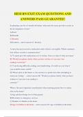 HESI RN Exit Exam &ndash; Ultimate Q&A Study Guide &lpar;A&plus; Guaranteed&excl;&rpar; 2025&sol;2026